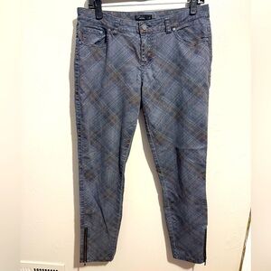 prAna Breathe Women's Size 10 Multicolored Plaid Pant Skinny Zip Ankle Outdoor